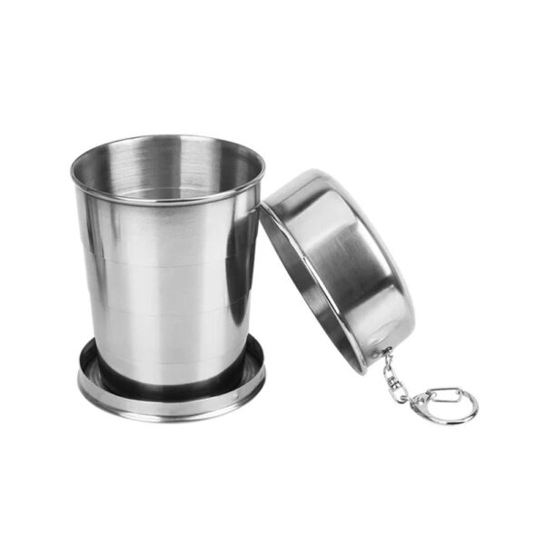 Taza plegable de acero inoxidable portatil 140 ml.